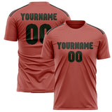 Custom Copper Rose Dark Green Soccer Jersey