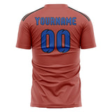 Custom Copper Rose Sky Blue Soccer Jersey