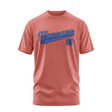 Custom Copper Rose Sky Blue T-Shirt