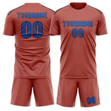 Custom Copper Rose Sky Blue Soccer Set