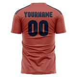 Custom Copper Rose Blue Soccer Jersey
