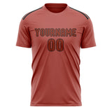 Custom Copper Rose Coral Red Soccer Jersey