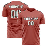 Custom Copper Rose White Soccer Jersey