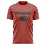 Custom Copper Rose Dark Grey Soccer Jersey