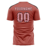 Custom Copper Rose Light Pink Soccer Jersey