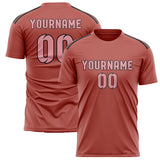 Custom Copper Rose Light Pink Soccer Jersey