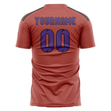 Custom Copper Rose Light Purple Soccer Jersey