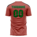 Custom Copper Rose Emerald Green Soccer Jersey