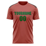 Custom Copper Rose Emerald Green Soccer Jersey