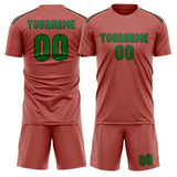 Custom Copper Rose Emerald Green Soccer Set
