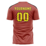 Custom Copper Rose Light Yellow Soccer Jersey