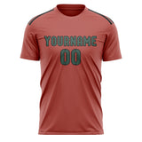 Custom Copper Rose Blue Green Soccer Jersey