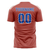Custom Copper Rose Sky Blue Soccer Jersey