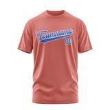 Custom Copper Rose Sky Blue T-Shirt