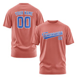 Custom Copper Rose Sky Blue T-Shirt