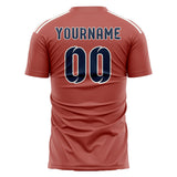 Custom Copper Rose Blue Soccer Jersey