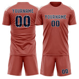 Custom Copper Rose Blue Soccer Set