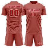Custom Copper Rose Red Soccer Set