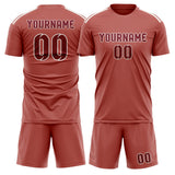 Custom Copper Rose Crimson Red Soccer Set