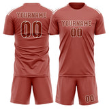 Custom Copper Rose Coral Red Soccer Set