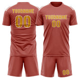 Custom Copper Rose Yellow Soccer Set