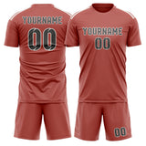 Custom Copper Rose Dark Grey Soccer Set