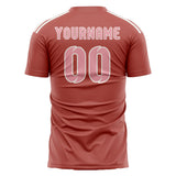 Custom Copper Rose Light Pink Soccer Jersey