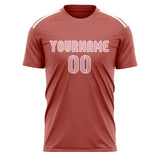 Custom Copper Rose Light Pink Soccer Jersey
