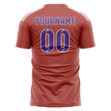 Custom Copper Rose Light Purple Soccer Jersey