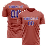 Custom Copper Rose Light Purple Soccer Jersey