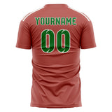 Custom Copper Rose Emerald Green Soccer Jersey