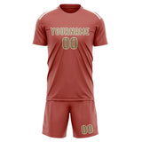 Custom Copper Rose Light Khaki Soccer Set