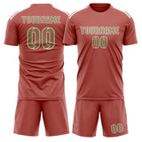 Custom Copper Rose Light Khaki Soccer Set