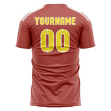 Custom Copper Rose Light Yellow Soccer Jersey
