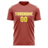 Custom Copper Rose Light Yellow Soccer Jersey