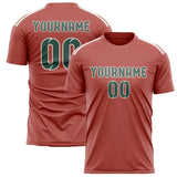 Custom Copper Rose Blue Green Soccer Jersey