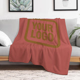 Custom Copper Rose Khaki Blanket