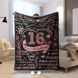 Gifts for Daughter Blanket - Happy 16th Birthday - From Parents, Birthday, Graduation, Inspirational Motivational