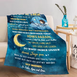 Blanket for Grandson Gifts, “Du wirst immer unser kleiner Junge sein”, From Oma Opa, Birthday Christmas Encouragement, Inspirational