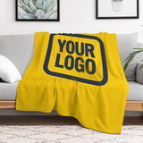 Custom Gold Navy Blue Blanket