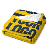 Custom Gold Navy Blue Blanket