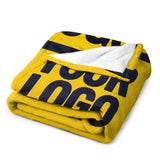 Custom Gold Steel Blue Blanket