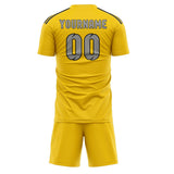 Custom Gold Gray Soccer Set