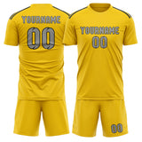 Custom Gold Gray Soccer Set