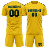Custom Gold Green Soccer Set