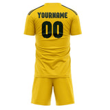 Custom Gold Dark Green Soccer Set