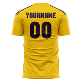 Custom Gold Purple Soccer Jersey