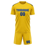 Custom Gold Sky Blue Soccer Set