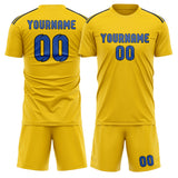 Custom Gold Sky Blue Soccer Set