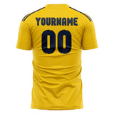 Custom Gold Blue Soccer Jersey